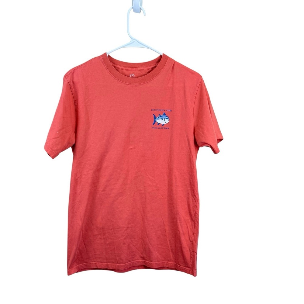 Southern Tide Skipjack Fish T Shirt Men Small Orange Short Sleeve Cotton